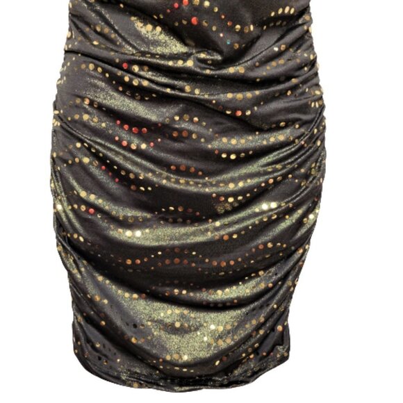 Strapless Mini Dress Gold And Black Dress  - Size M, Size L - Picture 7 of 16